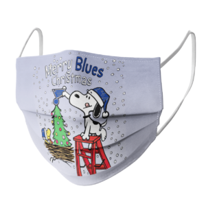 Snoopy and Woodstock Merry St Louis Blues Christmas face mask