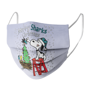 Snoopy and Woodstock Merry San Jose Sharks Christmas face mask