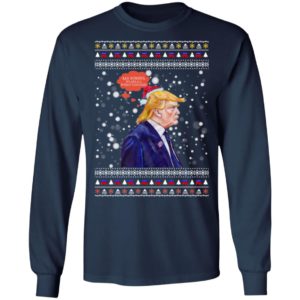 Bah Humbug Trump Ugly Christmas Sweater Long Sleeve
