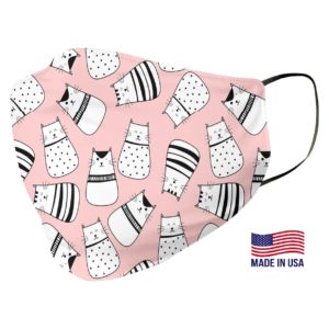 Cat Pattern Pink Face Mask