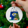 Los Angeles Chargers Snoopy Christmas Circle Ornament