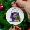 Miami Dolphins Snoopy Christmas Circle Ornament