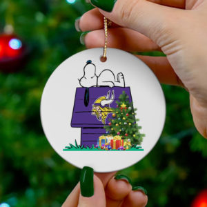 Minnesota Vikings Snoopy Christmas Circle Ornament