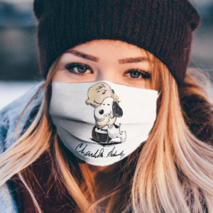 The Peanuts Snoopy Hug Charlie Brown And Woodstock Signature face mask