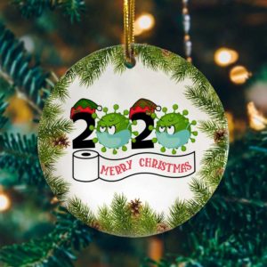 Merry Quarantine Christmas 2020 Co-Vid19 Global Pandemic Christmas Tree Ornament