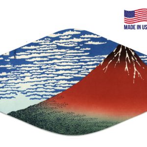 Red Fuji Mountain Woodblock Print Reusable Face Mask