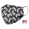 Black Cat Pattern Green Face Mask