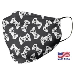 Black Gamer Pattern Face Mask