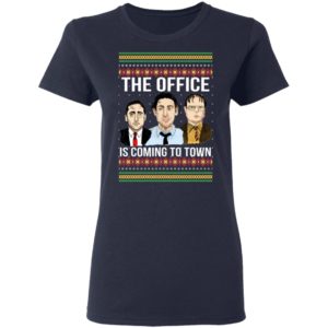 The Offfce Is Coming To Town Michael Scott Jim Halpert Dwight Schrute Ugly Christmas Sweater