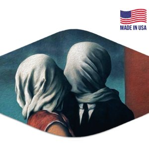 Rene Magritte Famous The Lovers Li Reusable Face Mask