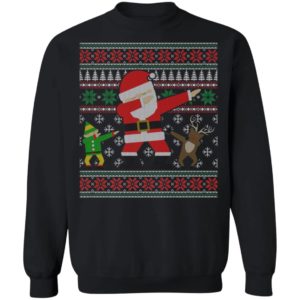 Elf Reindeer Dabbing Santa Ugly Christmas Sweater