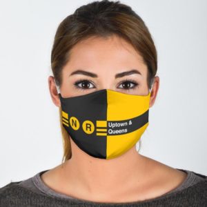 New York Subway Sign NYC Uptown & Queens (N R Lines) Face Mask
