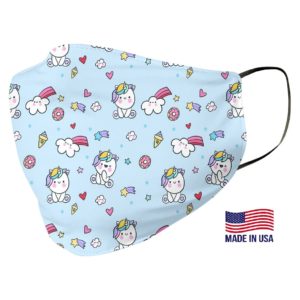 Blue Unicorn Pattern Face Mask