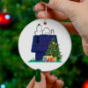 New Orleans Saints Snoopy Christmas Circle Ornament
