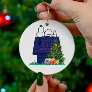 New York Giants Snoopy Christmas Circle Ornament