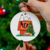 Denver Broncos Snoopy Christmas Circle Ornament