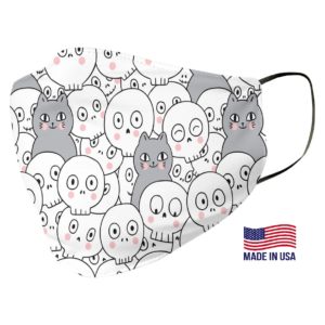 Grey Cat Pattern Face Mask