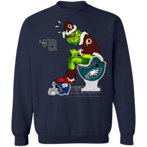Santa Grinch Washington Redskins Shit On Other Teams Christmas Sweater, Shirt