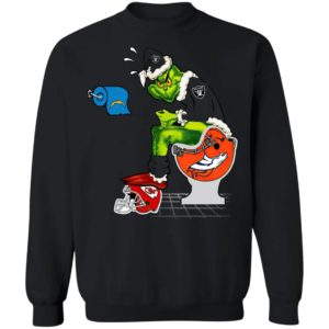 Santa Grinch Oakland Raiders Shit On Other Teams Christmas Sweater, Shirt