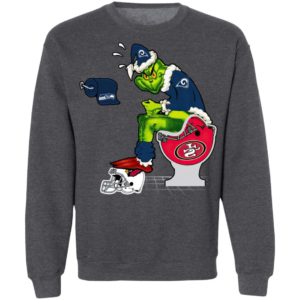 Santa Grinch Los Angeles Rams Shit On Other Teams Christmas Sweater, Shirt