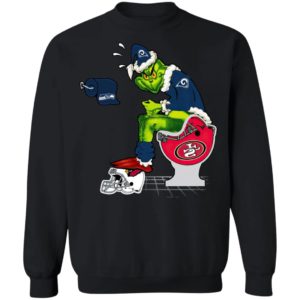 Santa Grinch Los Angeles Rams Shit On Other Teams Christmas Sweater, Shirt