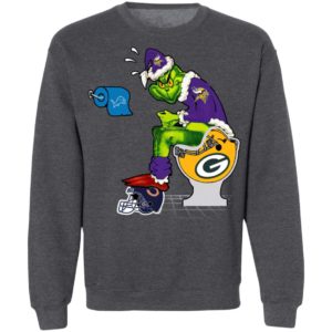 Santa Grinch Minnesota Vikings Shit On Other Teams Christmas Sweater, Shirt