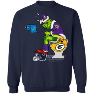 Santa Grinch Minnesota Vikings Shit On Other Teams Christmas Sweater, Shirt