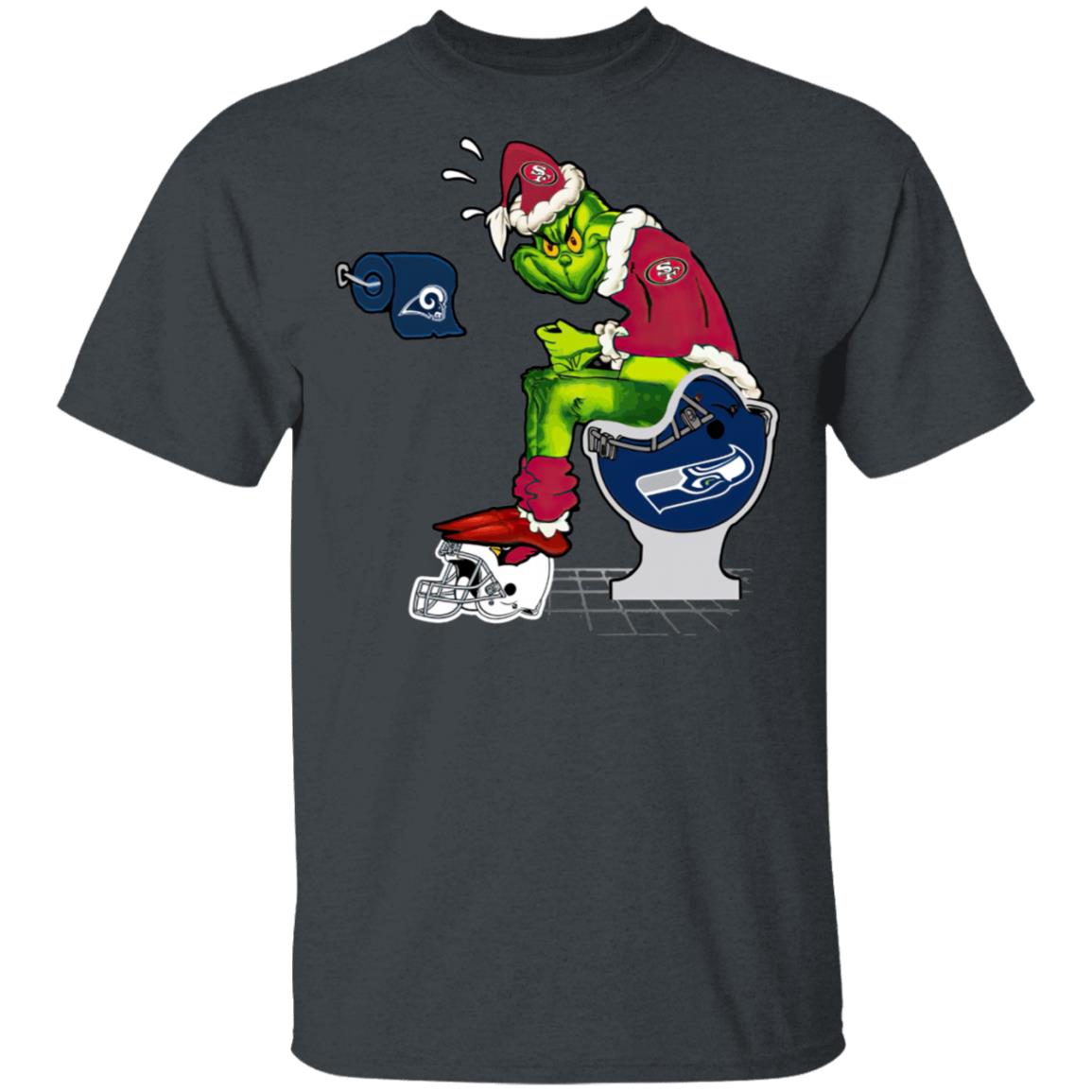 Santa Grinch San Francisco 49ers Shit On Other Teams Christmas Sweater, Shirt