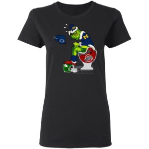 Santa Grinch Michigan Wolverines Shit On Other Teams Christmas Sweater, Shirt