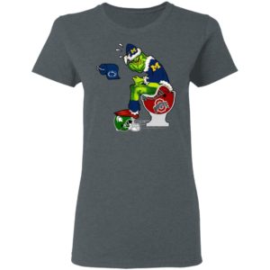 Santa Grinch Michigan Wolverines Shit On Other Teams Christmas Sweater, Shirt