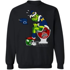 Santa Grinch Michigan Wolverines Shit On Other Teams Christmas Sweater, Shirt
