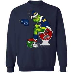 Santa Grinch Michigan Wolverines Shit On Other Teams Christmas Sweater, Shirt