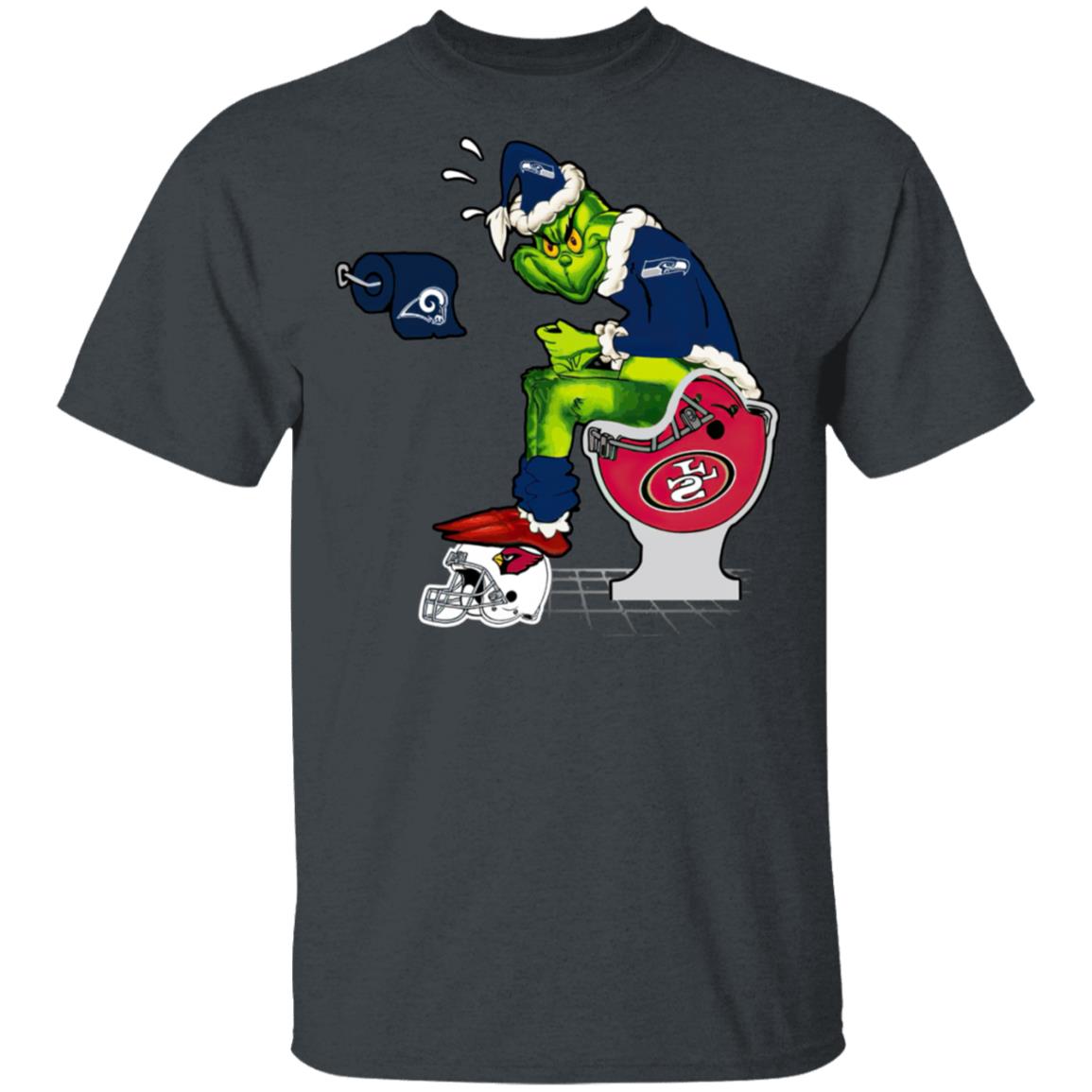 Santa Grinch Seattle Seahawks Shit On Other Teams Christmas Sweater, Shirt