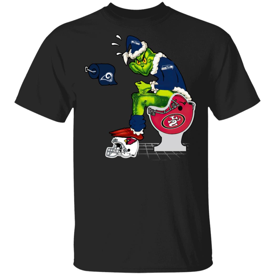 Santa Grinch Seattle Seahawks Shit On Other Teams Christmas Sweater, Shirt