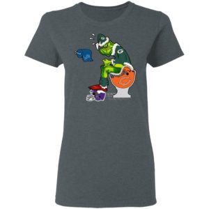 Santa Grinch Green Bay Packers Shit On Other Teams Christmas Sweater, Shirt