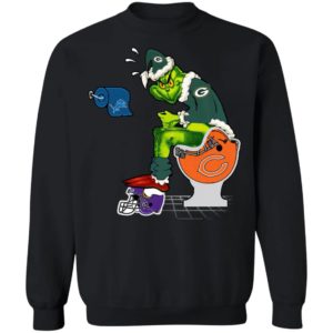 Santa Grinch Green Bay Packers Shit On Other Teams Christmas Sweater, Shirt