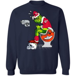 Santa Grinch Kansas City Chiefs Shit On Other Teams Christmas Sweater, Shirt