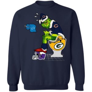 Santa Grinch Chicago Bears Shit On Other Teams Christmas Sweater, Shirt