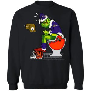 Santa Grinch Baltimore Ravens Shit On Other Teams Christmas Sweater, Shirt