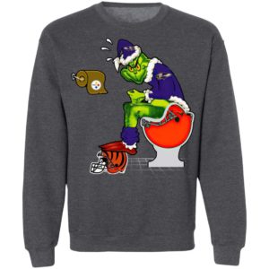 Santa Grinch Baltimore Ravens Shit On Other Teams Christmas Sweater, Shirt
