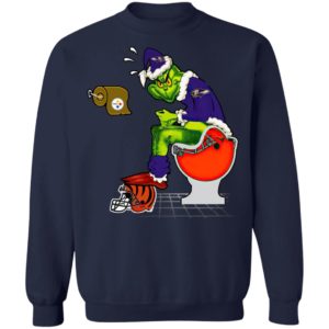 Santa Grinch Baltimore Ravens Shit On Other Teams Christmas Sweater, Shirt
