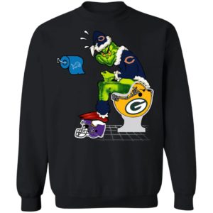 Santa Grinch Chicago Bears Shit On Other Teams Christmas Sweater, Shirt