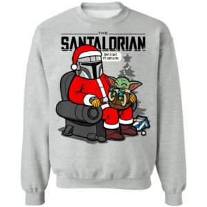The santalorian and baby yoda spit it out its just a toy christmas 2020 shirt