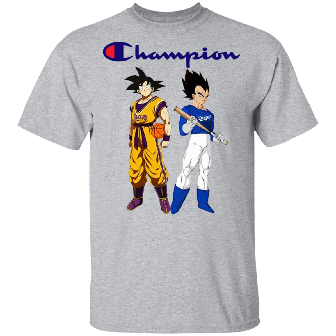 Premium goku los angeles lakers and vegeta los angeles dodgers champion shirt Premium goku los angeles lakers and vegeta los angeles dodgers champion shirt