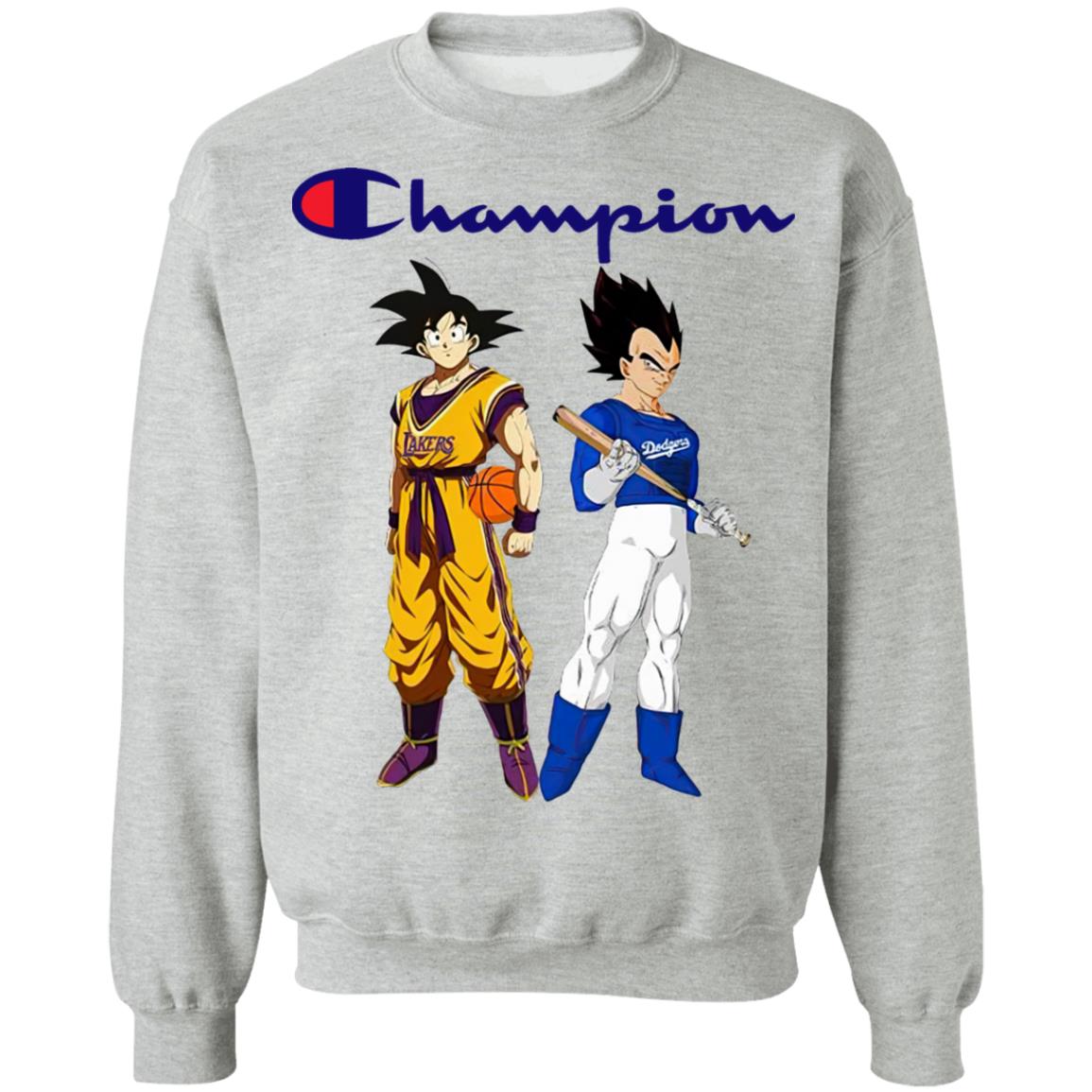 Premium goku los angeles lakers and vegeta los angeles dodgers champion shirt Premium goku los angeles lakers and vegeta los angeles dodgers champion shirt
