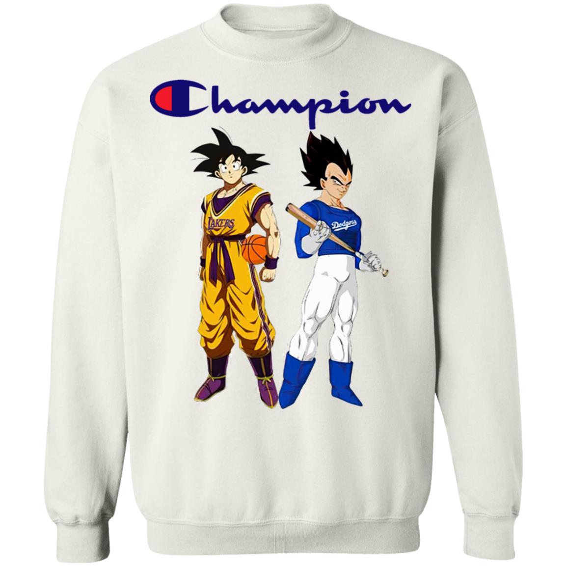Premium goku los angeles lakers and vegeta los angeles dodgers champion shirt Premium goku los angeles lakers and vegeta los angeles dodgers champion shirt