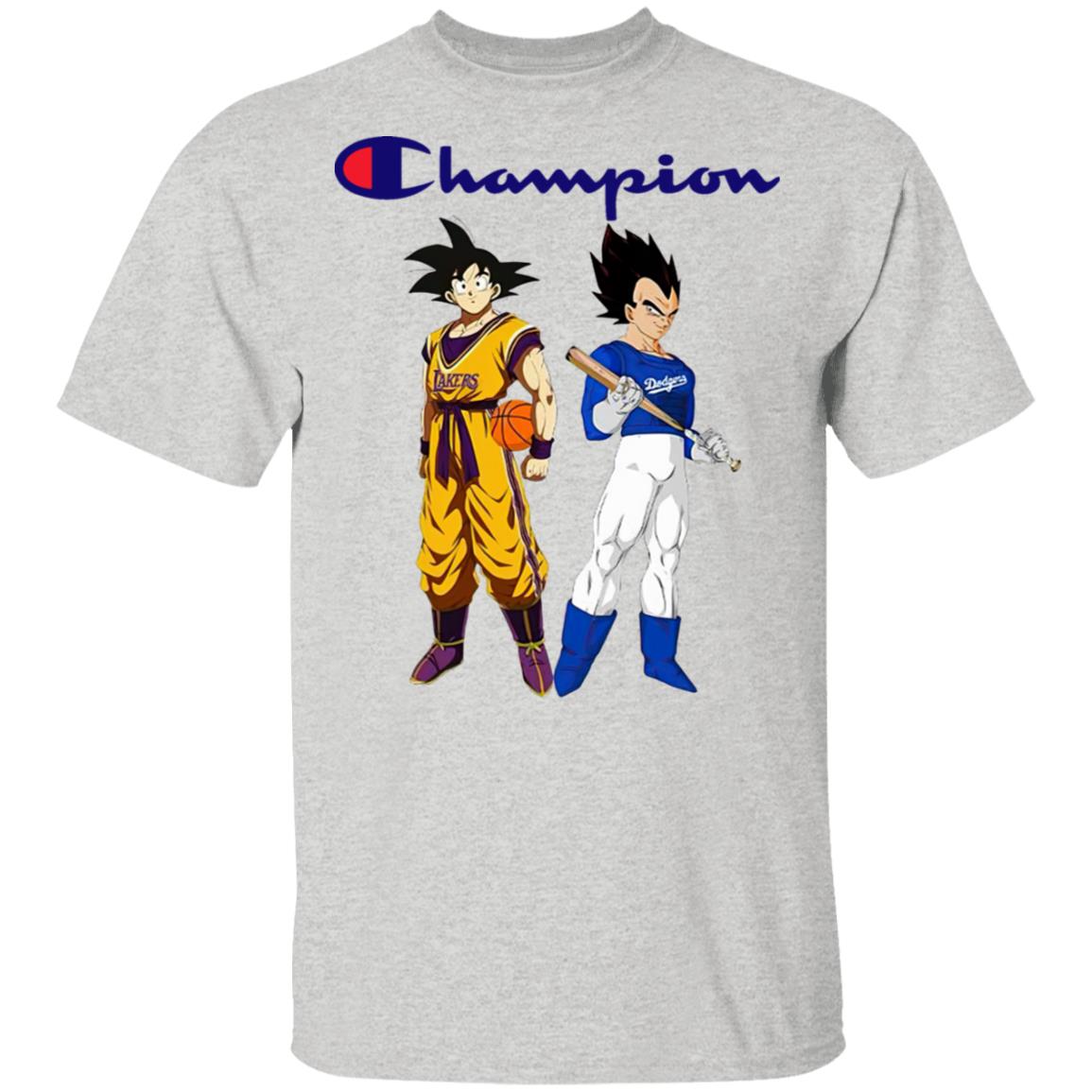 Premium goku los angeles lakers and vegeta los angeles dodgers champion shirt Premium goku los angeles lakers and vegeta los angeles dodgers champion shirt