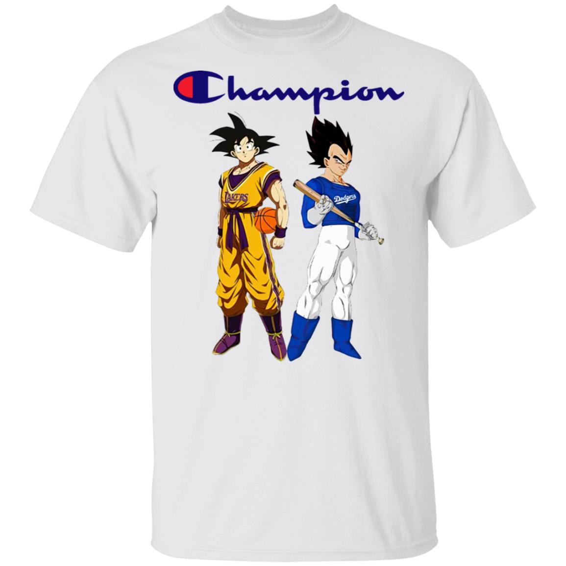 Premium goku los angeles lakers and vegeta los angeles dodgers champion shirt Premium goku los angeles lakers and vegeta los angeles dodgers champion shirt