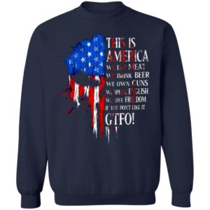 This is america we eat meat we drink beer we own guns shirt