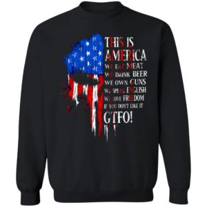 This is america we eat meat we drink beer we own guns shirt